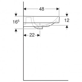 Раковина для ванної Geberit Smyle Square 120x48 см фарфор білий 500.225.01.1