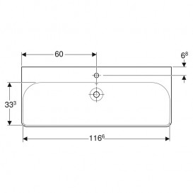 Раковина для ванной Geberit Smyle Square 120x48 см фарфор белый 500.226.01.1