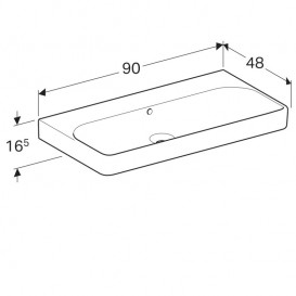 Раковина для ванной Geberit Smyle Square 90x48 см фарфор белый 500.250.01.1