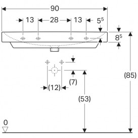 Раковина для ванної Geberit Smyle Square 90x48 см фарфор білий 500.252.01.1