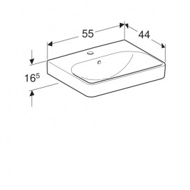 Раковина для ванной Geberit Smyle Square 55x44 см фарфор белый 500.259.01.1