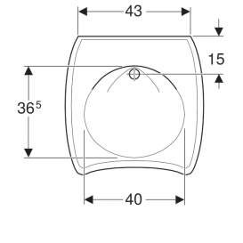 Раковина для ванной Geberit Vitalis 55 см для лиц с ограниченными возможностями санфарфор белый 221555000