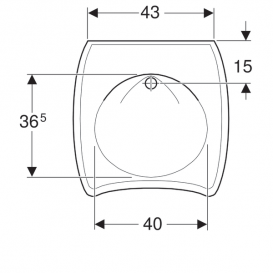 Раковина для ванної Geberit Vitalis 55 см для осіб з обмеженими можливостями санфарфор білий 221556000
