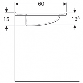 Раковина для ванной Geberit Vitalis 65 см для лиц с ограниченными возможностями санфарфор белый 121565000