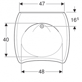 Раковина для ванної Geberit Vitalis 65 см для осіб з обмеженими можливостями санфарфор білий 121765000