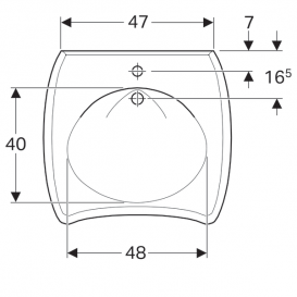 Раковина для ванной Geberit Vitalis 65 см для лиц с ограниченными возможностями санфарфор белый 121766000