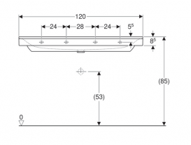 Раковина для ванної Geberit Xeno² 120 см отвір для змішувача санфарфор білий/спеціальне керамічне покриття KeraTect 500.551.01.1