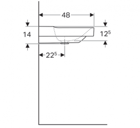 Раковина для ванної Geberit Xeno² 120 см отвір для змішувача санфарфор білий/спеціальне керамічне покриття KeraTect 500.551.01.1