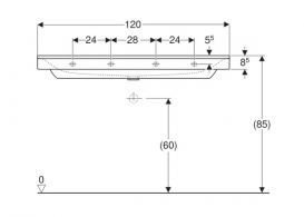 Раковина для ванной Geberit Xeno² 120 см два отверстия для смесителя санфарфор белый/специальное керамическое покрытие KeraTect 500.550.01.1