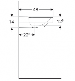 Раковина для ванной Geberit Xeno² 120 см два отверстия для смесителя санфарфор белый/специальное керамическое покрытие KeraTect 500.550.01.1