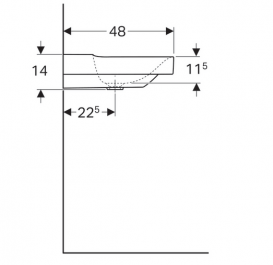 Раковина для ванной Geberit Xeno² 120 см без отверстия для смесителя санфарфор белый/специальное керамическое покрытие KeraTect 500.552.01.1