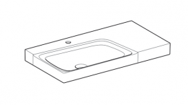 Раковина для ванной Geberit Xeno² полкой справа санфарфор белый/специальное керамическое покрытие KeraTect 500.533.01.1