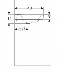 Раковина для ванной Geberit Xeno² полкой справа санфарфор белый/специальное керамическое покрытие KeraTect 500.533.01.1