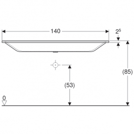 Раковина для ванної Geberit Xeno² 140 см вбудована Varicor альпійський білий 500.276.00.1