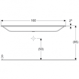Раковина для ванної Geberit Xeno² 160 см вбудована Varicor альпійський білий 500.278.00.1