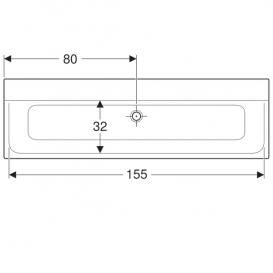 Раковина для ванної Geberit Xeno² 160 см вбудована Varicor альпійський білий 500.278.00.1