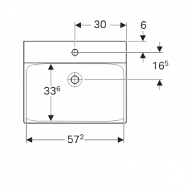 Раковина для ванной Geberit Xeno² 60 см санфарфор белый/специальное керамическое покрытие KeraTect 500.530.01.1