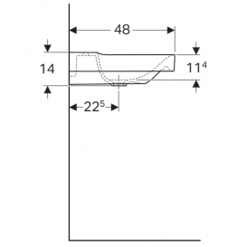 Раковина для ванной Geberit Xeno² 60 см санфарфор белый/специальное керамическое покрытие KeraTect 500.530.01.1