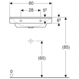 Раковина для ванной Geberit Xeno² 60 см санфарфор белый/специальное керамическое покрытие KeraTect 500.530.01.1