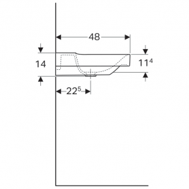 Раковина для ванної Geberit Xeno² 90 см без отвору для змішувача санфарфор білий/спеціальне керамічне покриття KeraTect 500.532.01.1
