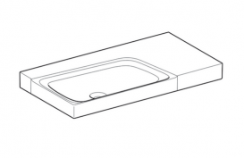 Раковина для ванної Geberit Xeno² полицею справа санфарфор білий / спеціальне керамічне покриття KeraTect 500.534.01.1