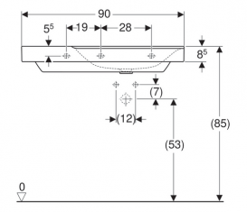 Раковина для ванной Geberit Xeno² с полкой слева санфарфор белый/специальное керамическое покрытие KeraTect 500.535.01.1