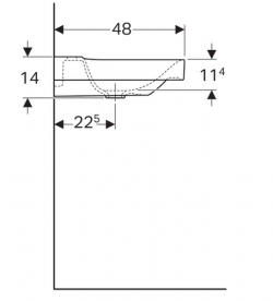 Раковина для ванной Geberit Xeno² с полкой слева санфарфор белый/специальное керамическое покрытие KeraTect 500.535.01.1