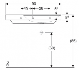Раковина для ванной Geberit Xeno² с полкой слева санфарфор белый/специальное керамическое покрытие KeraTect 500.535.01.1