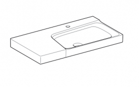 Раковина для ванной Geberit Xeno² с полкой слева санфарфор белый/специальное керамическое покрытие KeraTect 500.535.01.1