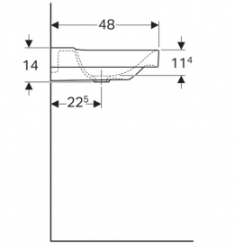 Раковина для ванної Geberit Xeno² з полицею зліва санфарфор білий/спеціальне керамічне покриття KeraTect 500.536.01.1