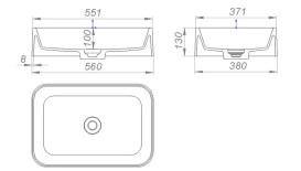 Раковина для ванної Granado Fabero 56х38 см кварцит black gbs1501