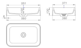 Раковина для ванной Granado Fabero 56х38 см кварцит white gbs1505