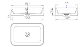 Раковина для ванной Granado Fabero 56х38 см мраморная крошка Gelcoat ISO white gbs1505g
