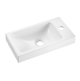 Раковина для ванной Granado Foz 39,5х21,7 см мраморная крошка Gelcoat ISO white gbs0805g