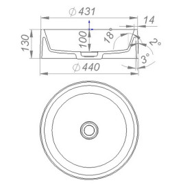 Раковина для ванної Granado Toro ⌀44 см кварцит black gbs0401