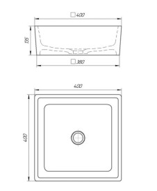 Раковина для ванної Granado Tremp 40х40 см мармурова крихта Gelcoat ISO white gbs1105g