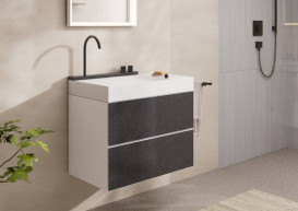 Раковина для ванної Hansgrohe Avalegra AquaUnit 78х47,5 см із змішувачем чорний хром брашований 22473340