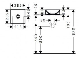 Раковина для ванной Hansgrohe Axor Suite Basins & Bathtub 28,5х28,5 см SolidSurface/металл матовый черный 42002670