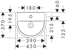 Раковина для ванной Hansgrohe GladeLake S 45х37 см керамика белый 60100450