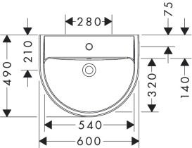 Раковина для ванної Hansgrohe GladeLake S 60х49 см кераміка білий 60102450