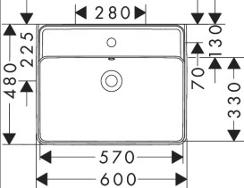 Раковина для ванной Hansgrohe Xanuia Q 60х48 см с отверстием и переливом керамика белый 60133450