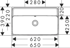 Раковина для ванной Hansgrohe Xanuia Q 65х39 см керамика белый 60218450