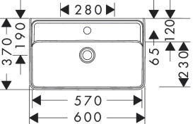 Раковина для ванной Hansgrohe Xanuia Q Compact 60х37 см с отверстием керамика белый 60215450
