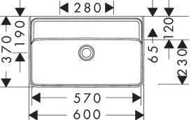 Раковина для ванной Hansgrohe Xanuia Q Compact 60х37 см без отверстия с переливом керамика белый 60214450