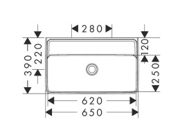 Раковина для ванной Hansgrohe Xanuia Q Compact 65х39 см без отверстия без перелива керамика белый 60220450