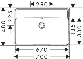 Раковина для ванної Hansgrohe Xanuia Q 70х48 см без отвору з переливом кераміка білий 60222450
