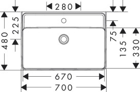 Раковина для ванної Hansgrohe Xanuia Q 70х48 см з отвором без переливу кераміка білий 60223450