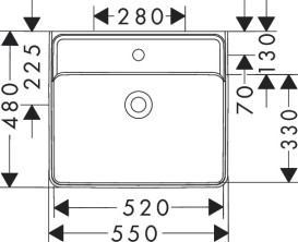 Раковина для ванной Hansgrohe Xanuia Q 55х48 см с отверстием без перелива керамика белый 60236450