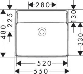 Раковина для ванной Hansgrohe Xanuia Q 55х48 см без отверстия без перелива керамика белый 60237450