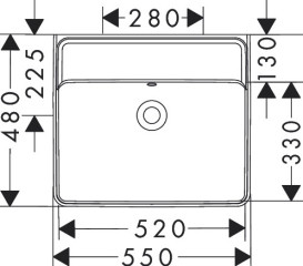 Раковина для ванной Hansgrohe Xanuia Q 55х48 см без отверстия с переливом керамика белый 60239450